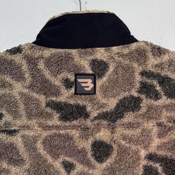 Burlebo Jacket Mens Small Camo Sherpa Quarter Zip Anorak Fleece Outdoors HuntNEW - Picture 8 of 11